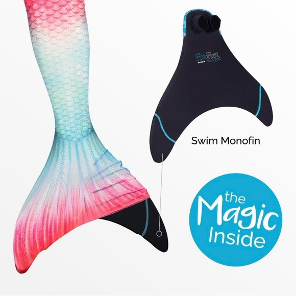🏄🏻♀️ Mermaid Tail Bundle 🌸 Finfun Bahama Breeze Adult XS NWT Mermaid Tail Skin - Picture 6 of 15